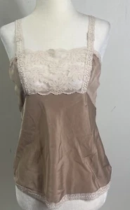 Vtg Alice Maloof Babydoll Slip Top S Lace Trim Lingerie Y2K Fairycore Bella Swan - Picture 1 of 8