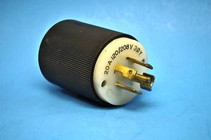 Used Hubbell L21-20P Twist Lock Male Plug 20Amp -120/208Volt 3ØY 4-Pole 5-Wire - Picture 1 of 6