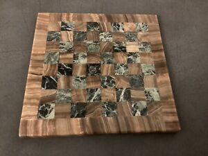 Marble Chess Board 10” x 10” Green & Onyx Squares