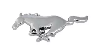 Ford Mustang Chrome Running Horse Pony 3" Emblem Dash Fender Trunk Sill Plate - Picture 1 of 5