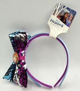 Frozen II Hair Headbands Bows Sequence Disney Anna Charm Dance Dress Up Sparkle - Picture 1 of 9