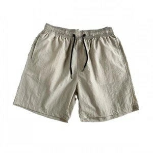 Summer Mens Casual Shorts Pants Loose Plain Beach Elastic Waist Drawstring New B - Picture 1 of 21