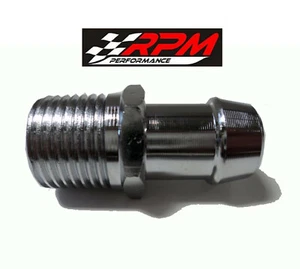 Manguera de montaje colector de admisión de acero cromado Chevy 1/2 NPT 5/8 SB BB A4 - Imagen 1 de 1