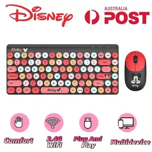 Disney Mickey Wireless Gaming Keyboard Mouse Set USB Bluetooth Portable Mini AU - Picture 1 of 9