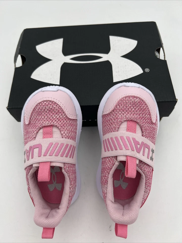 Under Armour UA Surge 3 Bebé Infante Niñas Zapatos para Correr Sin Cordones Rosa Talla 5K Foto 1 de 4
