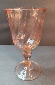 ROSALINE Pink Swirl Glass Wine 5oz Goblet LUMINARC France Vintage REPLACEMENT - Picture 1 of 4