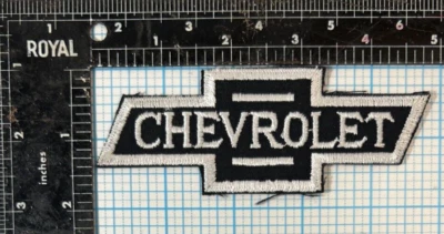 VINTAGE CHEVROLET CHEVY AUTOMOBILE CAR SOUVENIR 4.75" BOW TIE IRON ON PATCH - Image 1 of 3