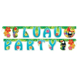 Luau Hawaiian Tropical Pool Party Banner Bunting 1.65m Garland - Picture 1 of 2