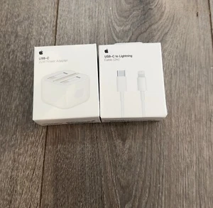 Genuine 20W USB Type C PD UK Power Adapter Plug Fast Charger For Apple iPhone 2m - Zdjęcie 1 z 3
