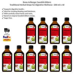 Gotas tradicionales Bano Arlberger Swedish Bitters para la salud digestiva 200 ml x 10 - Imagen 1 de 4