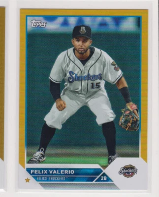 2023 Topps Pro Debut PDC-55 Felix Valerio Gold Foil 1/50 Parallel - Image 1 of 2