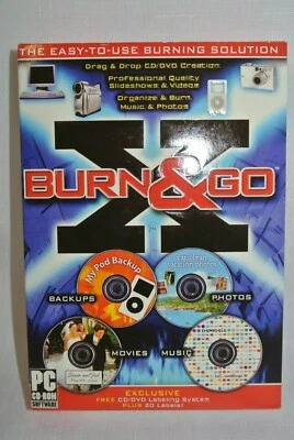 Burn N Go CD/DVD/ BURNING FULL VERSION Software-New-Sealed-Retail Box- - Image 1 of 4