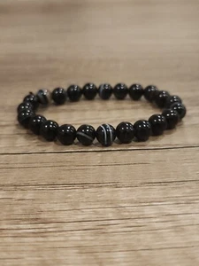 black agate bracelet - Picture 1 of 3