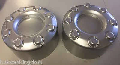 2 tapas centrales traseras plateadas dobles rueda Ford F-350 F350 2005-2016 nuevas par Foto 1 de 3