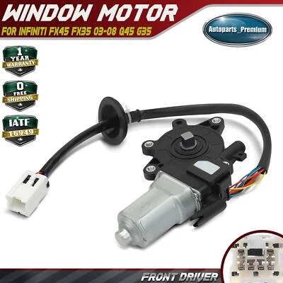 Мотор подъема стекла для Infiniti FX35 FX45 03-08 G35 Q45 передний левый с антизажимом - Изображение 1 из 4