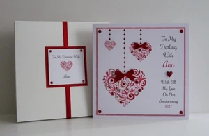 Jubiläumskarte Frau/Ehemann/Mama & Papa etc Box oder Umschlag personalisiert - Bild 1 von 9