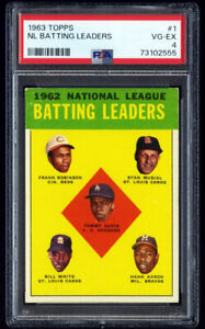 1963 Topps Baseball #1 NL Batting Leaders PSA 4 VG-Ex Newly Graded