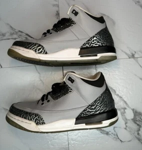 Air Jordan 3 Retro 2014 Wolf Grey Sneakers Size 7Y EU 40 136064-004 Black Silver - Picture 1 of 10
