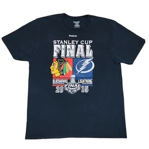 Majestic Mens NHL Chicago Blackhawks Black Short Sleeve Tshirt Tee Sz XL XLarge - Picture 1 of 5