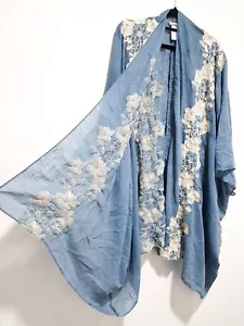 SUBTLE LUXURY "Pool to Party" hand loomed embroidered cover up kimono NEW US$187 - Picture 1 of 10