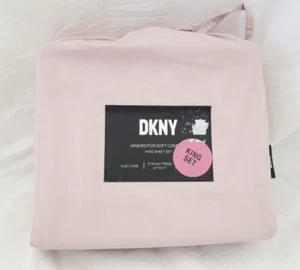 4 pc DKNY Pink King Sheet Set NIP - Picture 1 of 9