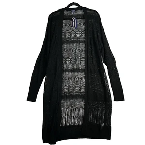 Crochet Duster Cardigan Womens 2xl XXL Long Sleeves Boho Cottagecore By Scoop - Picture 1 of 11