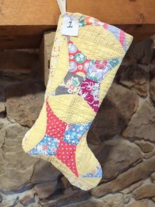 Repurposed Antique Quilt Handmade  Into Christmas Stocking - Picture 1 of 9