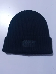 VICTORIA'S SECRET PINK RIBBED BEANIE CAP HAT WARM All BLACK ONE SIZE - Picture 1 of 4