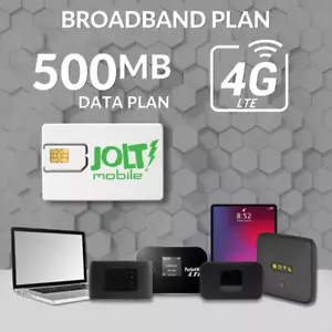 Jolt Mobile 500MB WiFi MiFi AT&T Data SIM Card 5G 4G LTE Broadband - IoT Device - Picture 1 of 7
