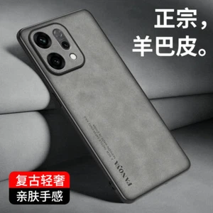 Funda trasera de goma suave de cuero retro de lujo para OPPO Reno 14 - Imagen 1 de 11