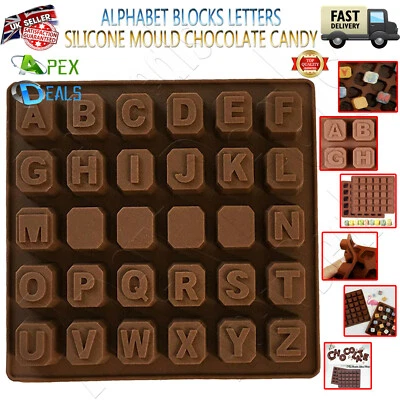 Silicone Alphabet Blocks Letter Chocolate Mould Ice Cube Tray Candy Making Mold. - Image 1 of 4