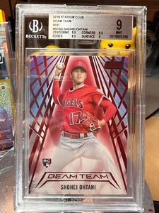 2018 Stadium Club Beam Team RED Shohei Ohtani RC POP 1 BGS 9 Color Match! SICK! - Picture 1 of 4