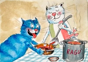 NEW! ACEO Cat Painting big cats kittens Original watercolor Collectible Art - Picture 1 of 4