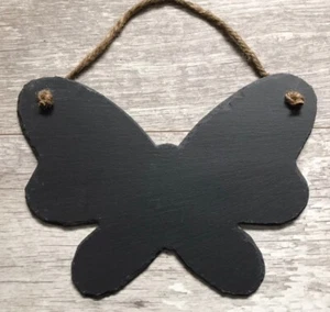 30cm Handmade Slate Butterfly Chalkboard Shabby Chic Message Memo Blackboard - Picture 1 of 6