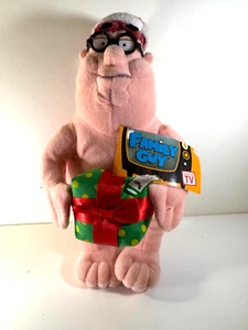 Peluche promozionale vintage 2005 Spencer Gifts FAMILY GUY Peter Griffin Natale con etichette! - Foto 1 di 4