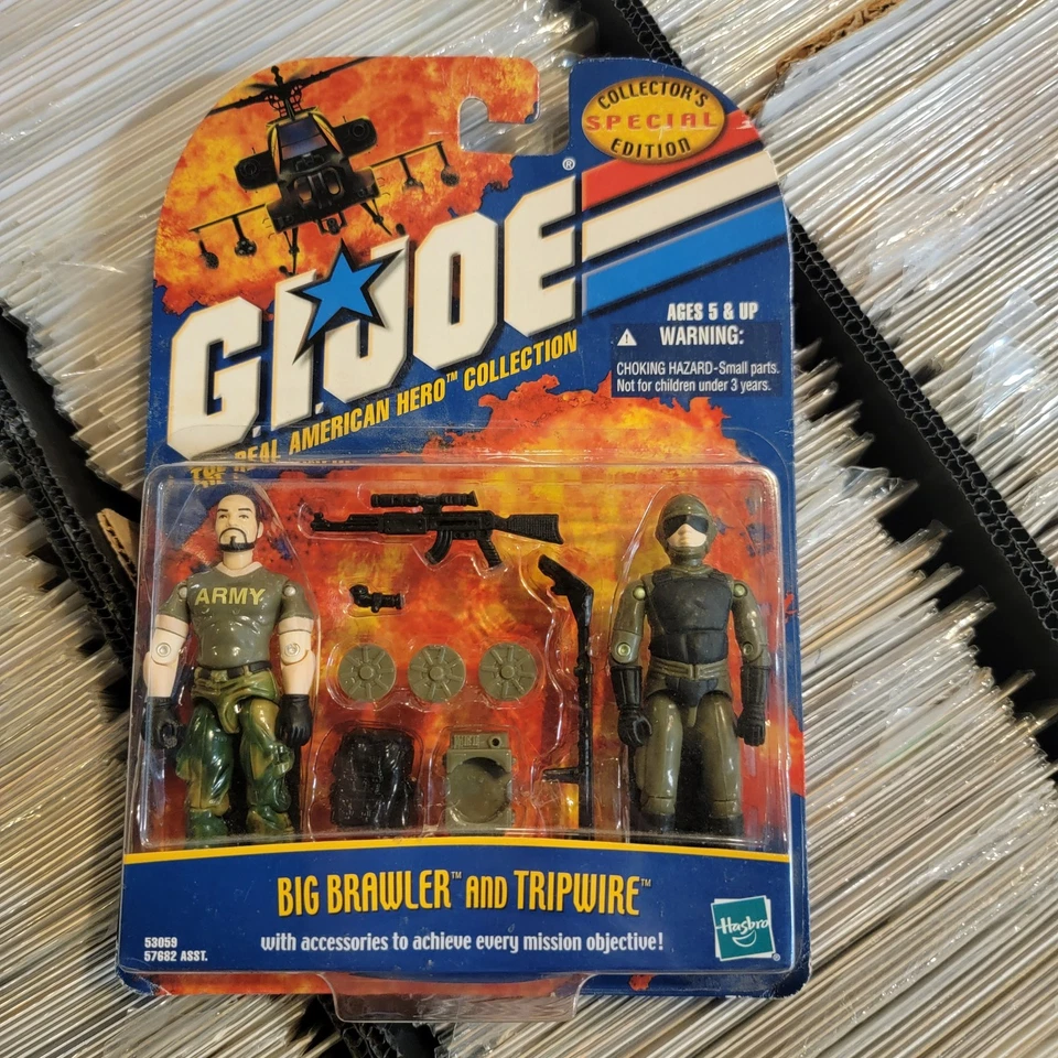 Figura de acción Gi Joe Big Brawler y Tripwire Hasbro 2001 edición especial de coleccionista Foto 1 de 1