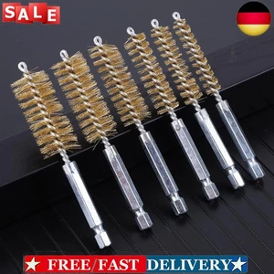 8mm-19mm Stahldrahtbürste Rohr Rohrreinigungsbürste für Bohrmaschine (6 Stück) ~ - Bild 1 von 11