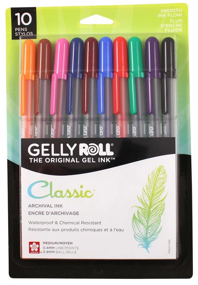 Sakura Gelly Roll Medium Point Pens 10/Pkg-Assorted Colors - 37460 - Image 1 of 1