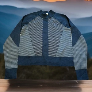 Lululemon Here For Serenity Cashmere Sweater Womens XS Crop Fleece pullover blue - Picture 1 of 17