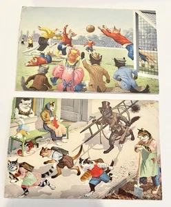 2 - Postales vintage de Max Kunzli Mainzer de gatos vestidos. Copyright 6/35. - Imagen 1 de 4