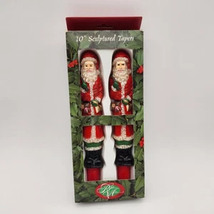 Robert Alan 10" Sculptured Santa Taper Candles Christmas Holiday Decor - Picture 1 of 11