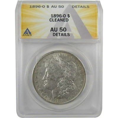 1896 O Morgan Dollar AU 50 Details ANACS Silver $1 Coin SKU:I18983 - Image 1 of 4
