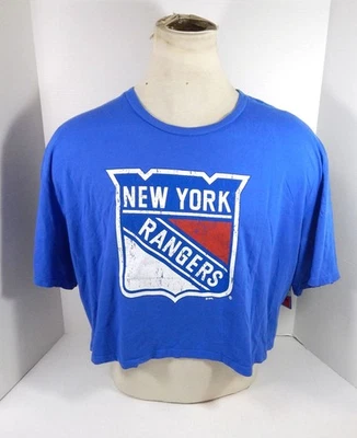 Camiseta corta azul XL Majestic 2022-23 New Rangers Chris Kreider #20 para mujer Old School Foto 1 de 4