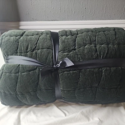 Pottery Barn Cozy Cloud Handcrafted Quilt, King/Cal. King, Hunter NWT - Image 1 of 4