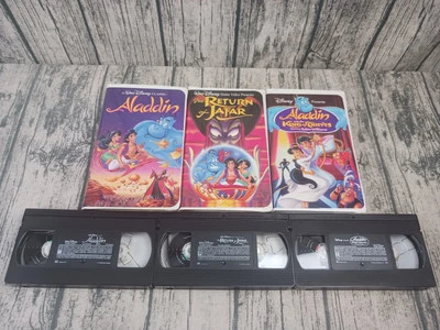 Aladdin 1, 2, 3 Trilogy (VHS, Disney) Aladdin, Jafar, King Of Thieves - Pre-Own - Image 1 of 2