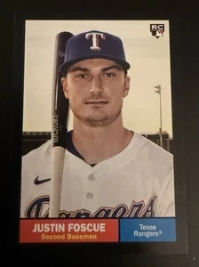 2024 Topps Archives Black Foilboard #31 Justin Foscue Rookie Texas Rangers - Picture 1 of 2