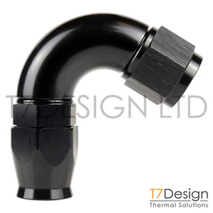 AN12 120 Degree PTFE Full Flow Braided Hose Fitting -12 AN12 JIC Black - Picture 1 of 1