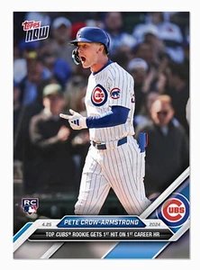 2024 TOPPS NOW 118 PETE CROW-ARMSTRONG TOPS CUBS RC 1ST MLB HIT IS A HOMER - Picture 1 of 2
