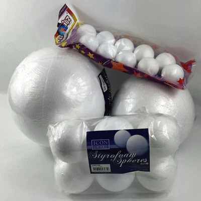 50mm to 300mm Solid Styrofoam Balls Modelling Polystyrene Sweet Tree Sphere - Image 1 of 4