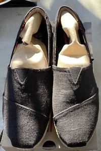 Bobs Skechers Wedge Hemp Slip On Shoes Wrap Style Heels Womens Size 8.5 Black - Picture 1 of 5